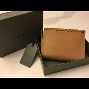 All Saints Caramel Leather Wallet